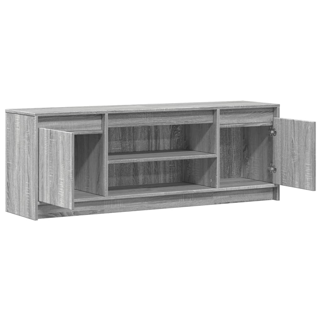 szürke sonoma színű szerelt fa LED-es TV-szekrény 139,5x34x50cm