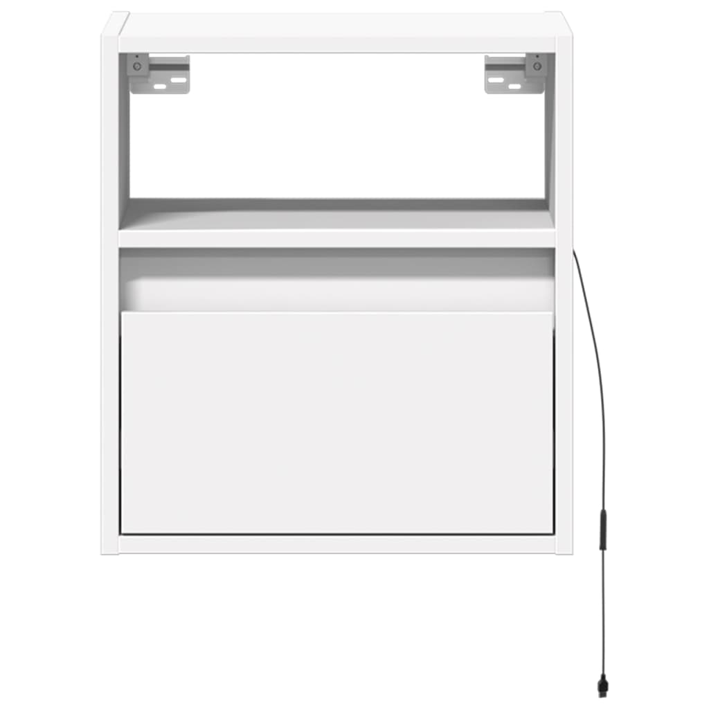 2 db fehér falra szerelhető TV-szekrény LED-del 41 x 31 x 45 cm