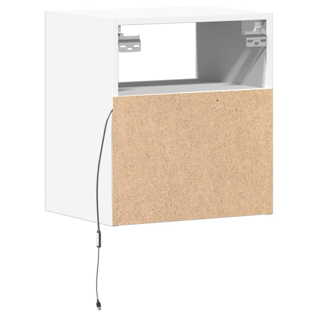 2 db fehér falra szerelhető TV-szekrény LED-del 41 x 31 x 45 cm