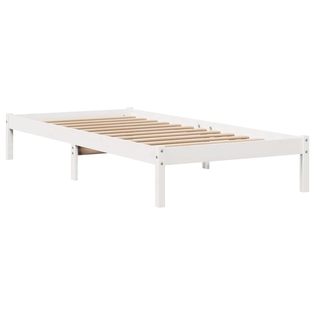 fehér tömör fenyőfa ágy matrac nélkül 90 x 200 cm