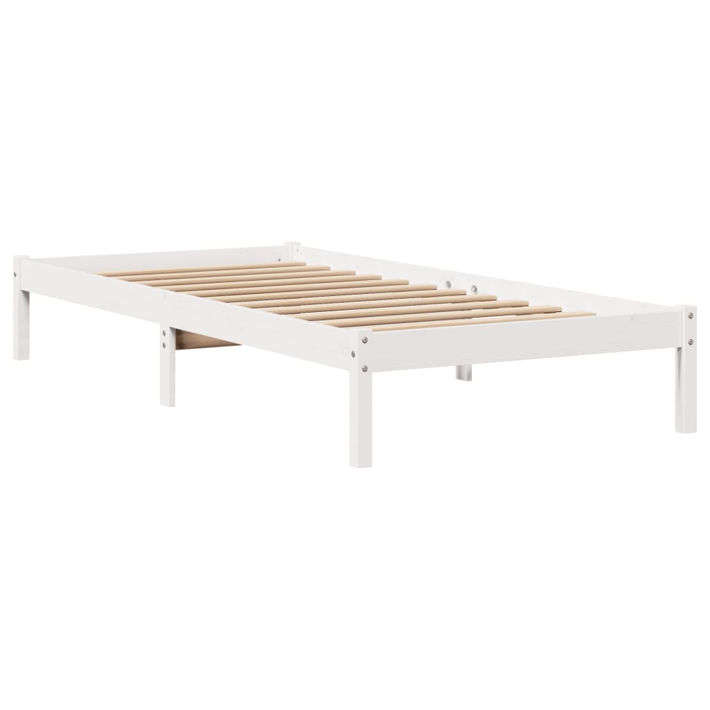 fehér tömör fenyőfa ágy matrac nélkül 100 x 200 cm