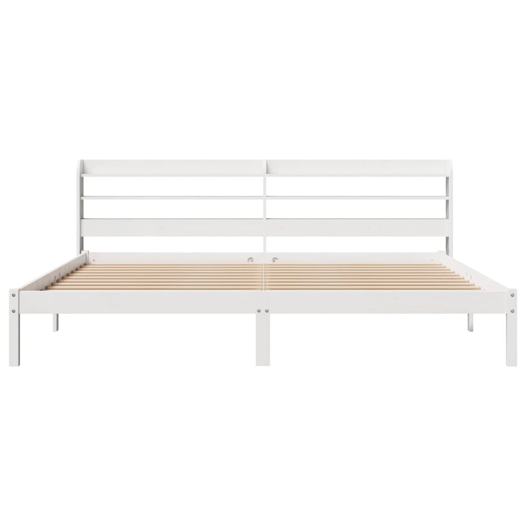 fehér tömör fenyőfa ágy matrac nélkül 200 x 200 cm