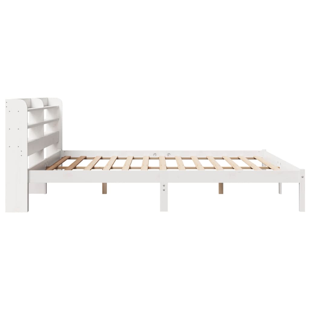fehér tömör fenyőfa ágy matrac nélkül 200 x 200 cm