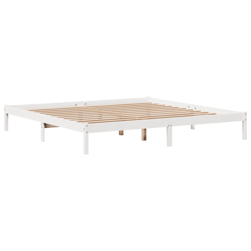 fehér tömör fenyőfa ágy matrac nélkül 200 x 200 cm