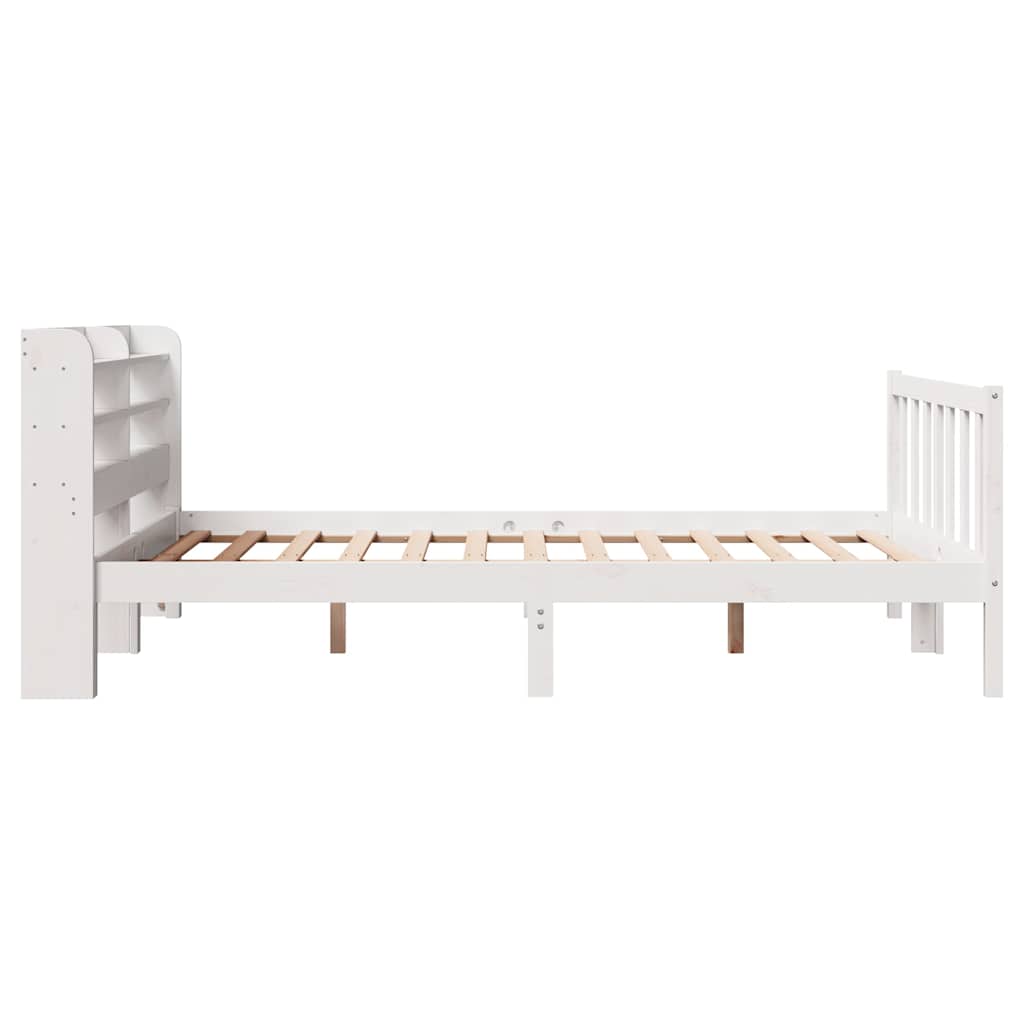 fehér tömör fenyőfa ágy matrac nélkül 140x190 cm