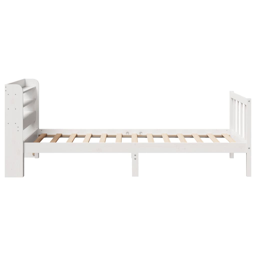 fehér tömör fenyőfa ágy matrac nélkül 90 x 200 cm