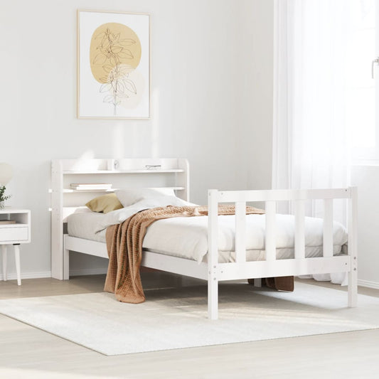fehér tömör fenyőfa ágy matrac nélkül 90 x 200 cm