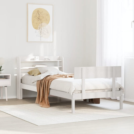 fehér tömör fenyőfa ágy matrac nélkül 90 x 200 cm
