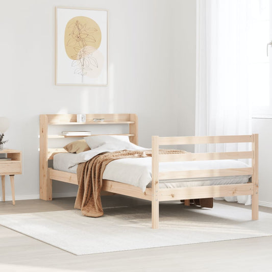 tömör fenyőfa ágykeret fejtámlával 90 x 200 cm