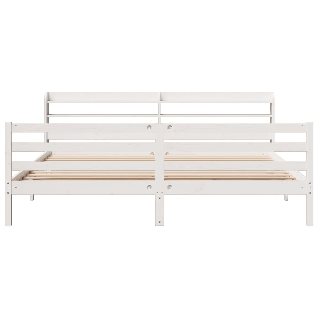 fehér ágykeret fejtámlával matrac nélkül 200x200 cm