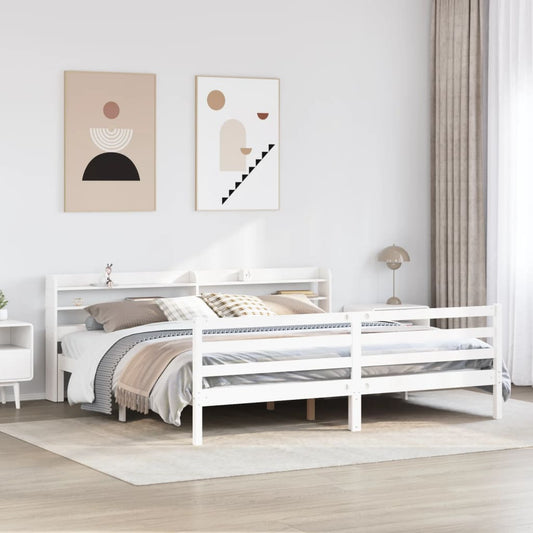 fehér ágykeret fejtámlával matrac nélkül 200x200 cm