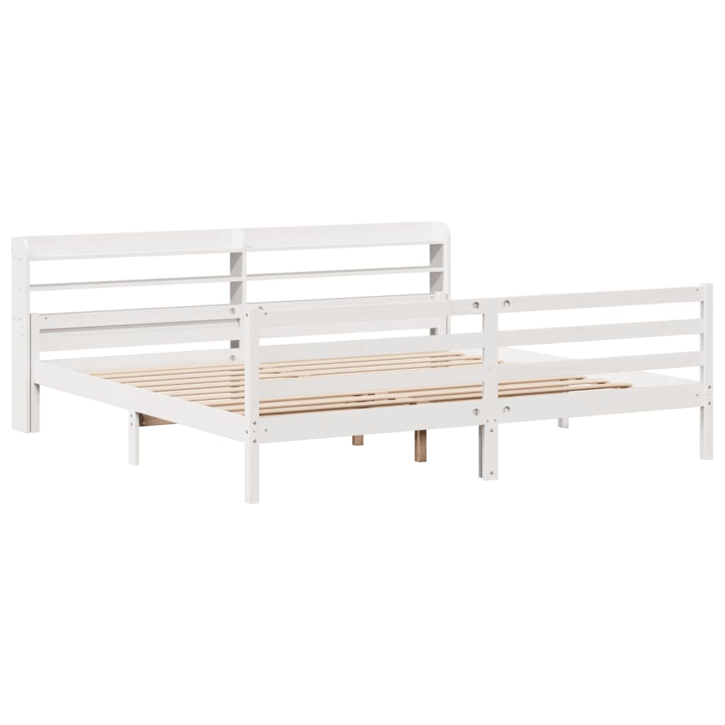 fehér ágykeret fejtámlával matrac nélkül 200x200 cm