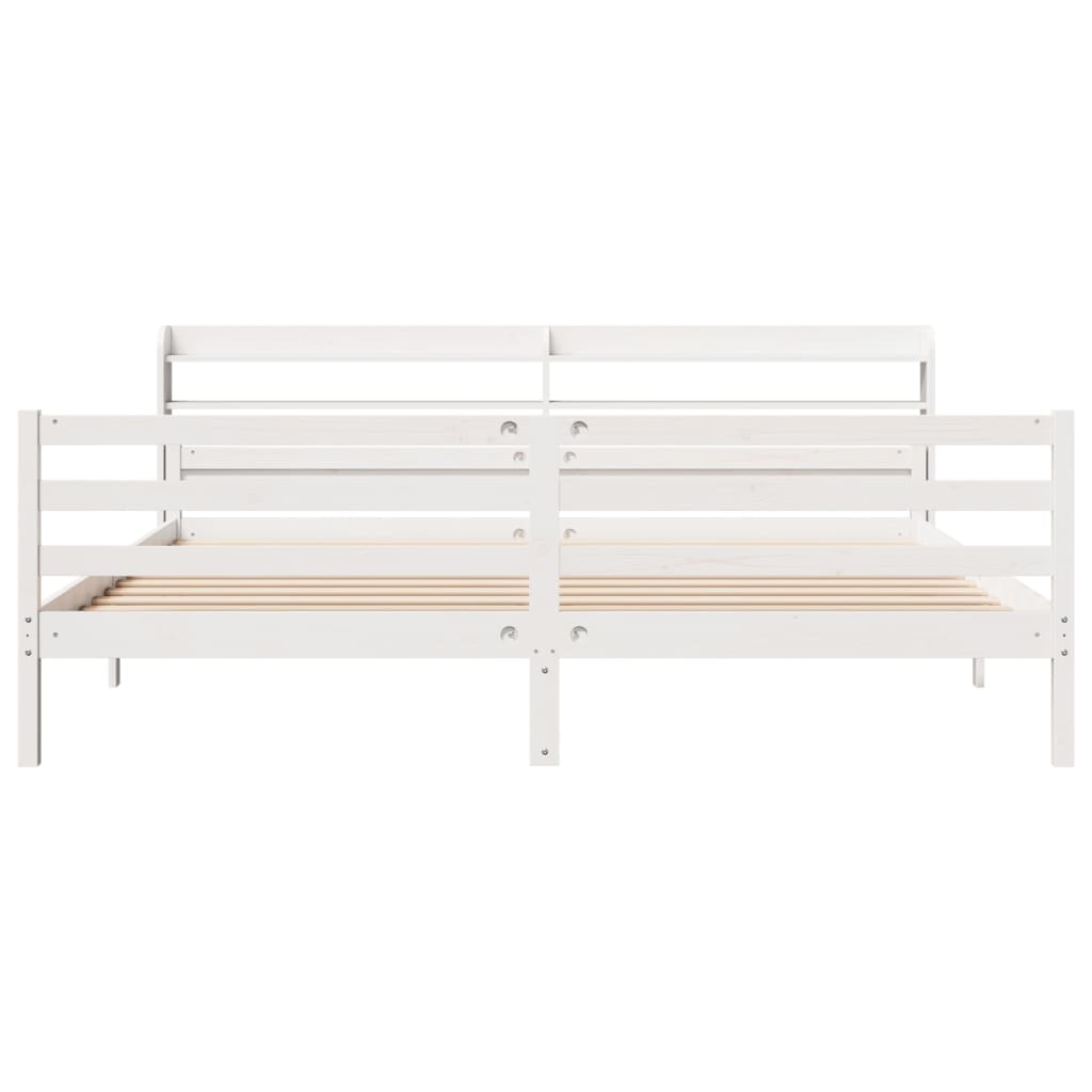 fehér ágykeret fejtámlával matrac nélkül 200x200 cm