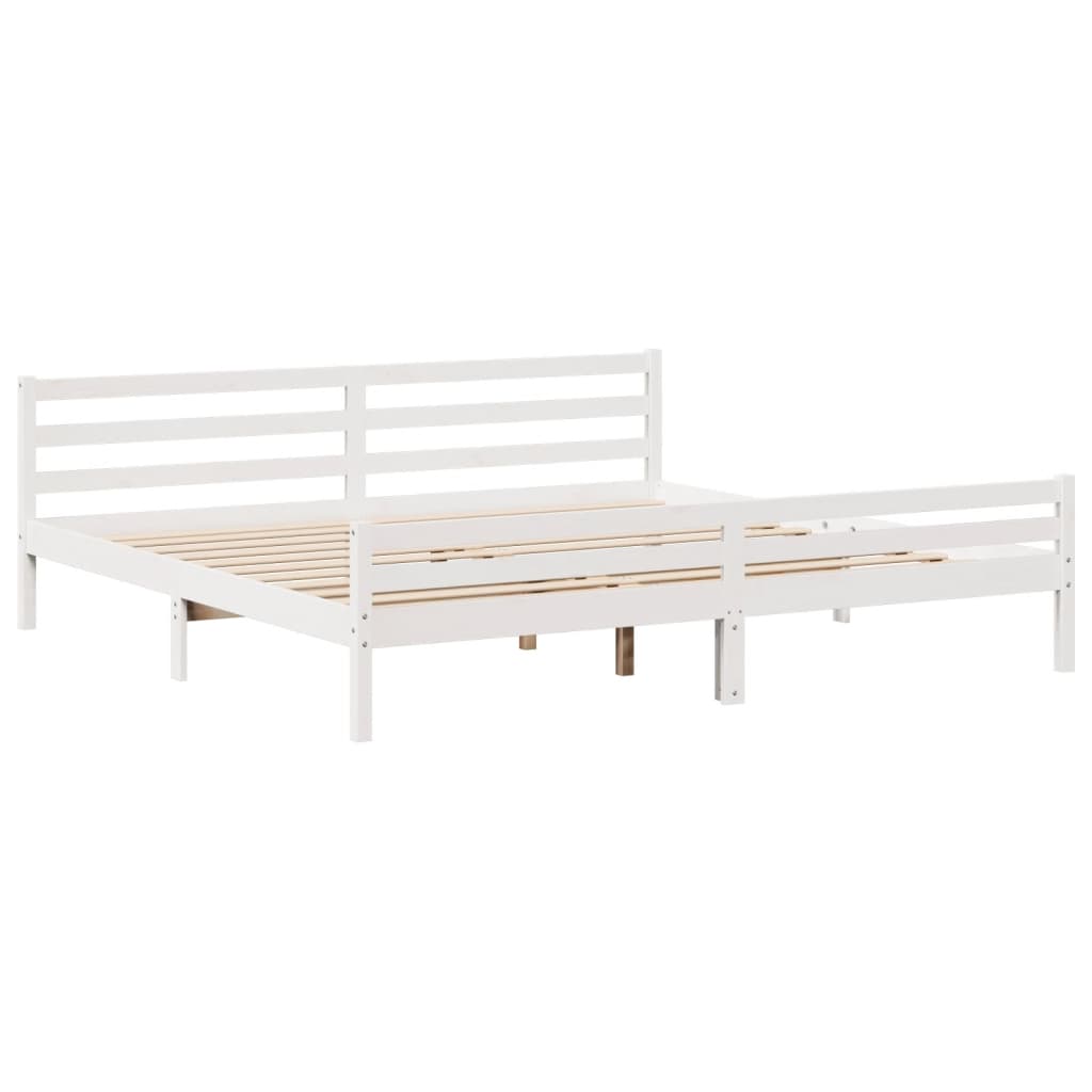 fehér ágykeret fejtámlával matrac nélkül 200x200 cm