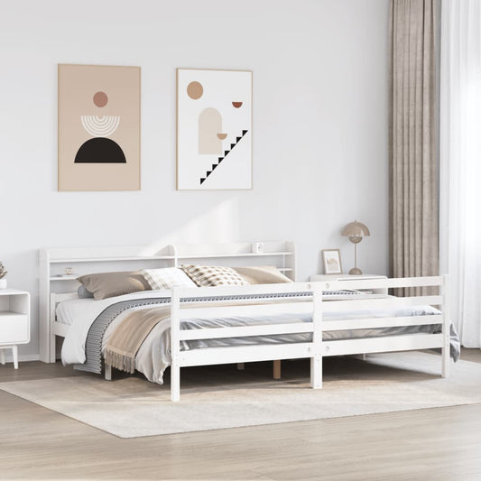 fehér ágykeret fejtámlával matrac nélkül 200x200 cm
