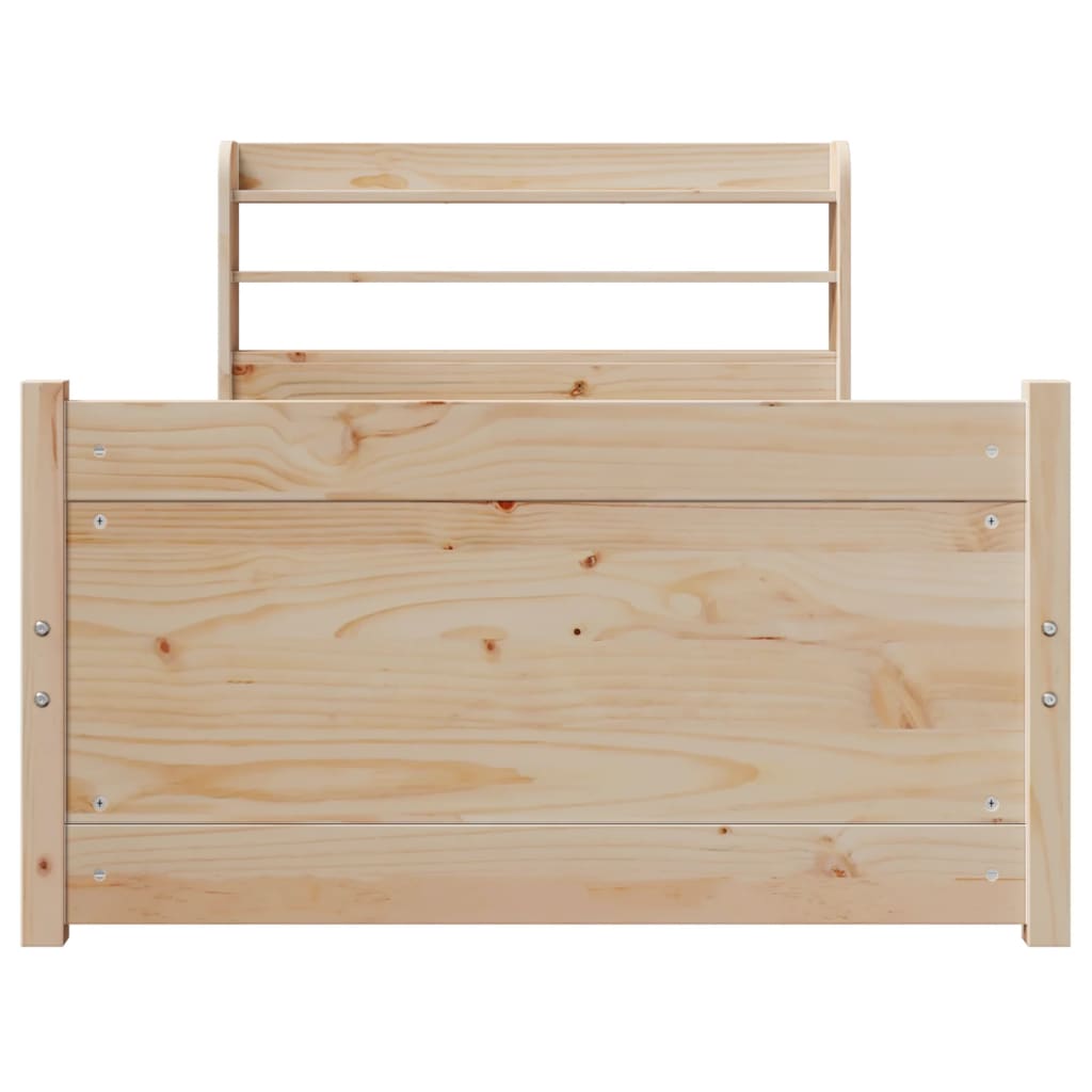 tömör fenyőfa ágykeret fejtámlával 90 x 200 cm