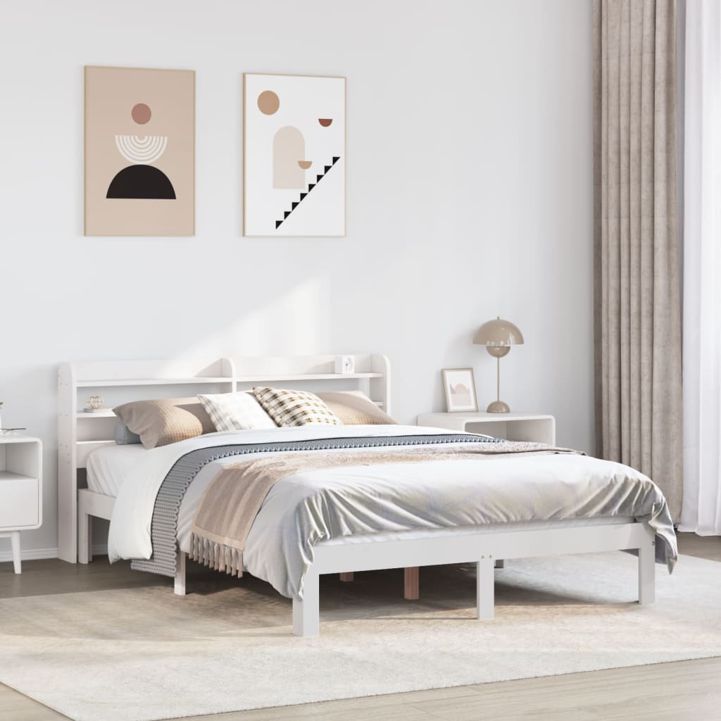 fehér ágykeret fejtámlával matrac nélkül 140x190 cm