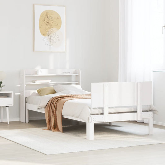 fehér ágykeret fejtámlával matrac nélkül 90x200 cm
