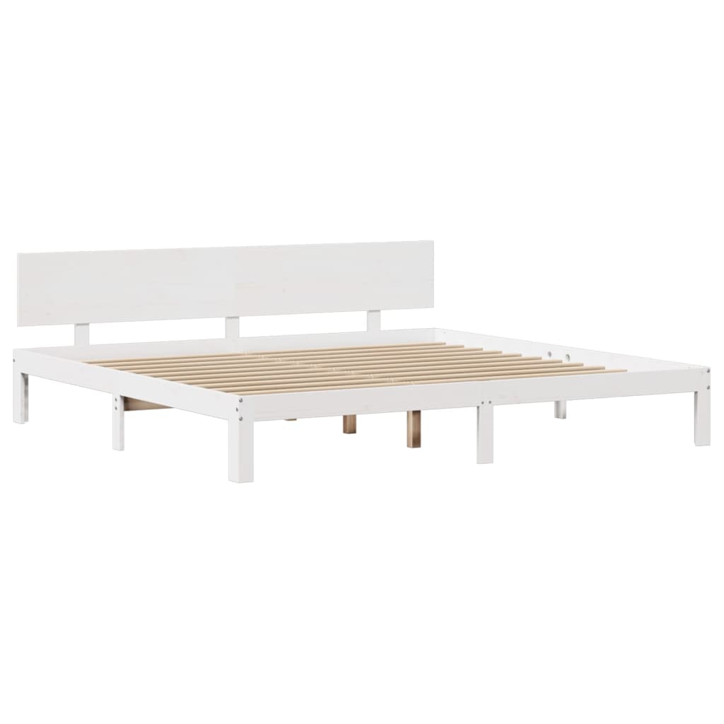 fehér ágykeret fejtámlával matrac nélkül 200x200 cm