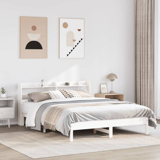 fehér tömör fenyőfa ágy matrac nélkül 160 x 200 cm