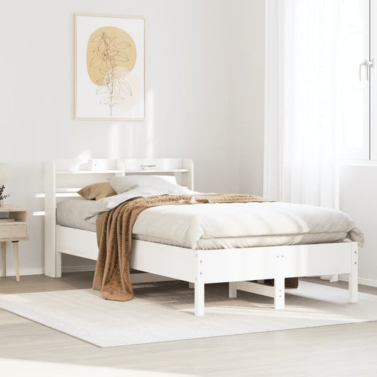 fehér tömör fenyőfa ágy matrac nélkül 90 x 200 cm