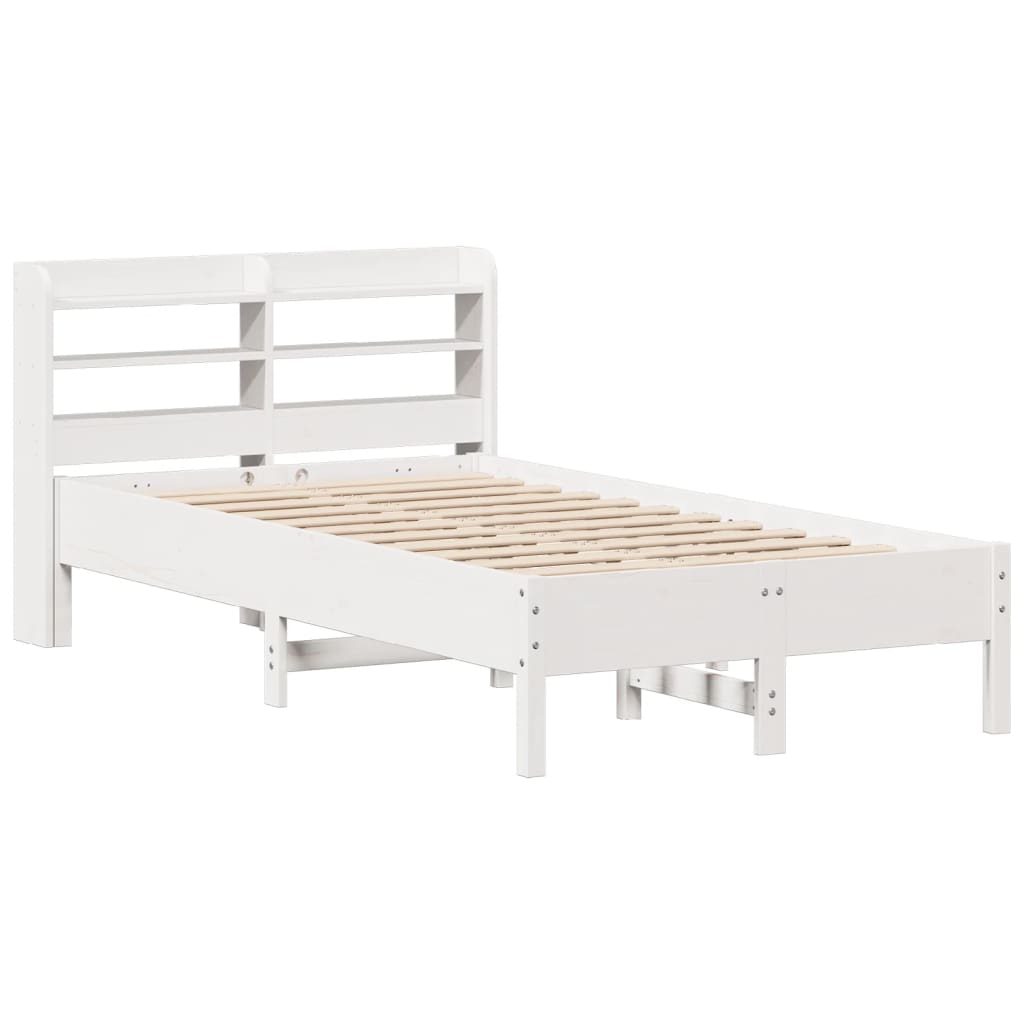 fehér tömör fenyőfa ágy matrac nélkül 75 x 190 cm