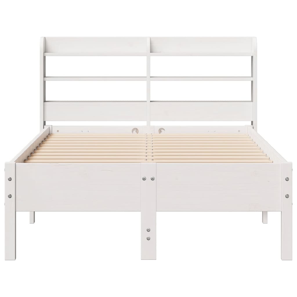 fehér tömör fenyőfa ágy matrac nélkül 75 x 190 cm