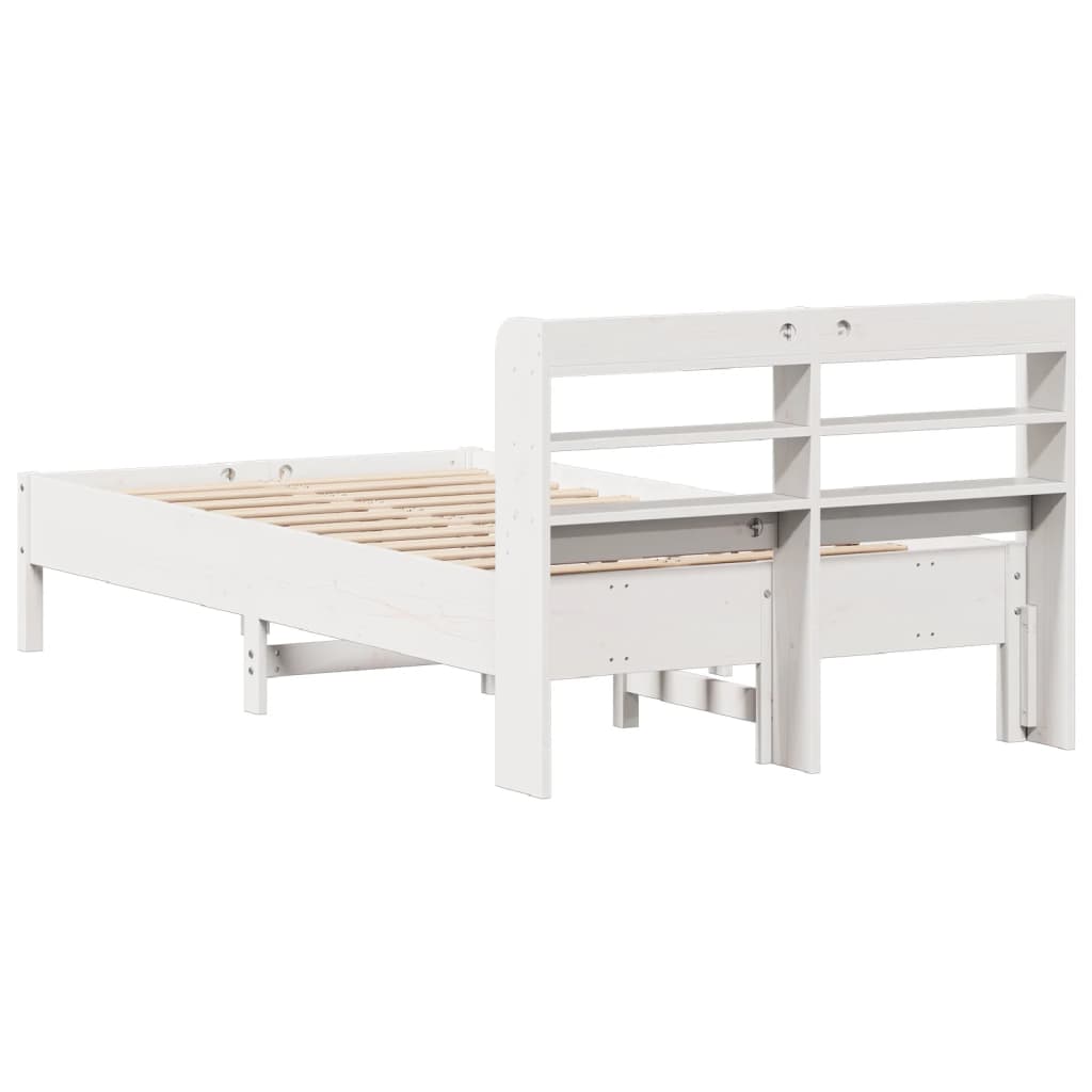 fehér tömör fenyőfa ágy matrac nélkül 75 x 190 cm