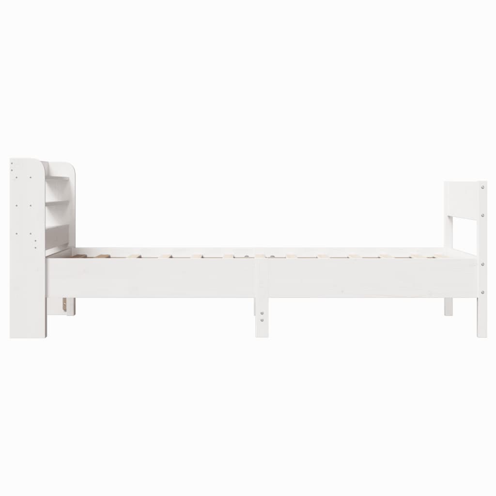 fehér tömör fenyőfa ágy matrac nélkül 75 x 190 cm