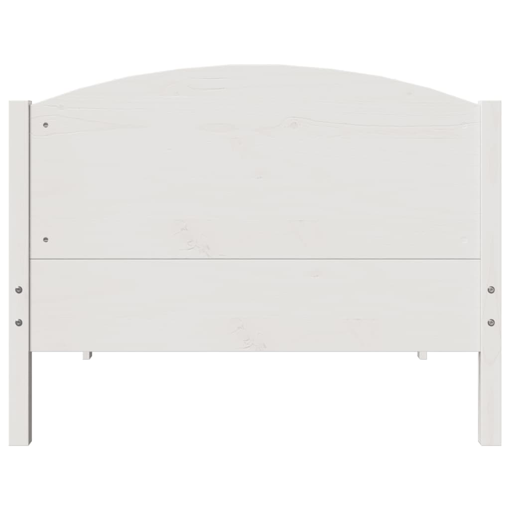 fehér tömör fenyőfa ágy matrac nélkül 75 x 190 cm