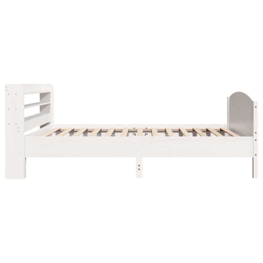 fehér tömör fenyőfa ágy matrac nélkül 75 x 190 cm