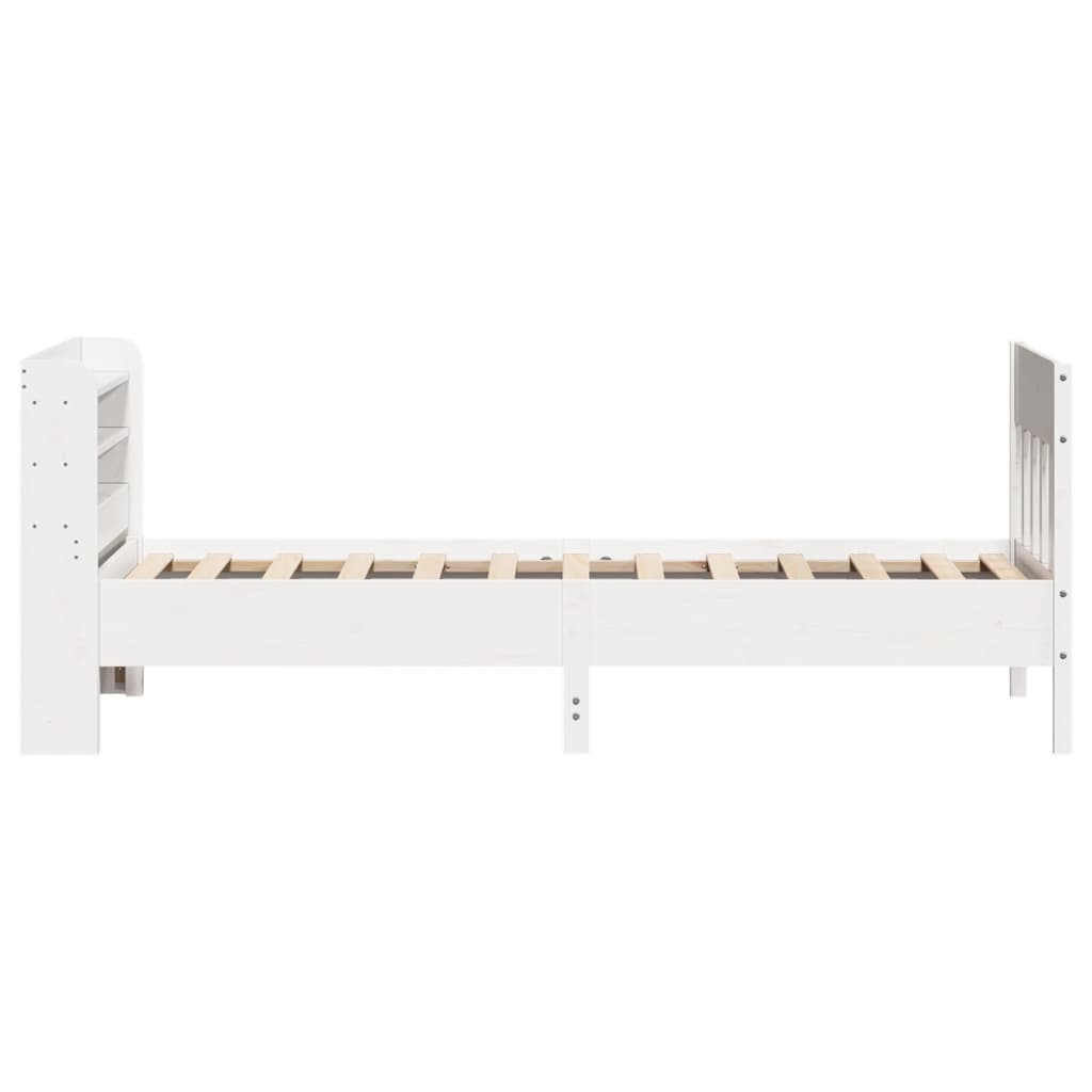 fehér tömör fenyőfa ágy matrac nélkül 75 x 190 cm