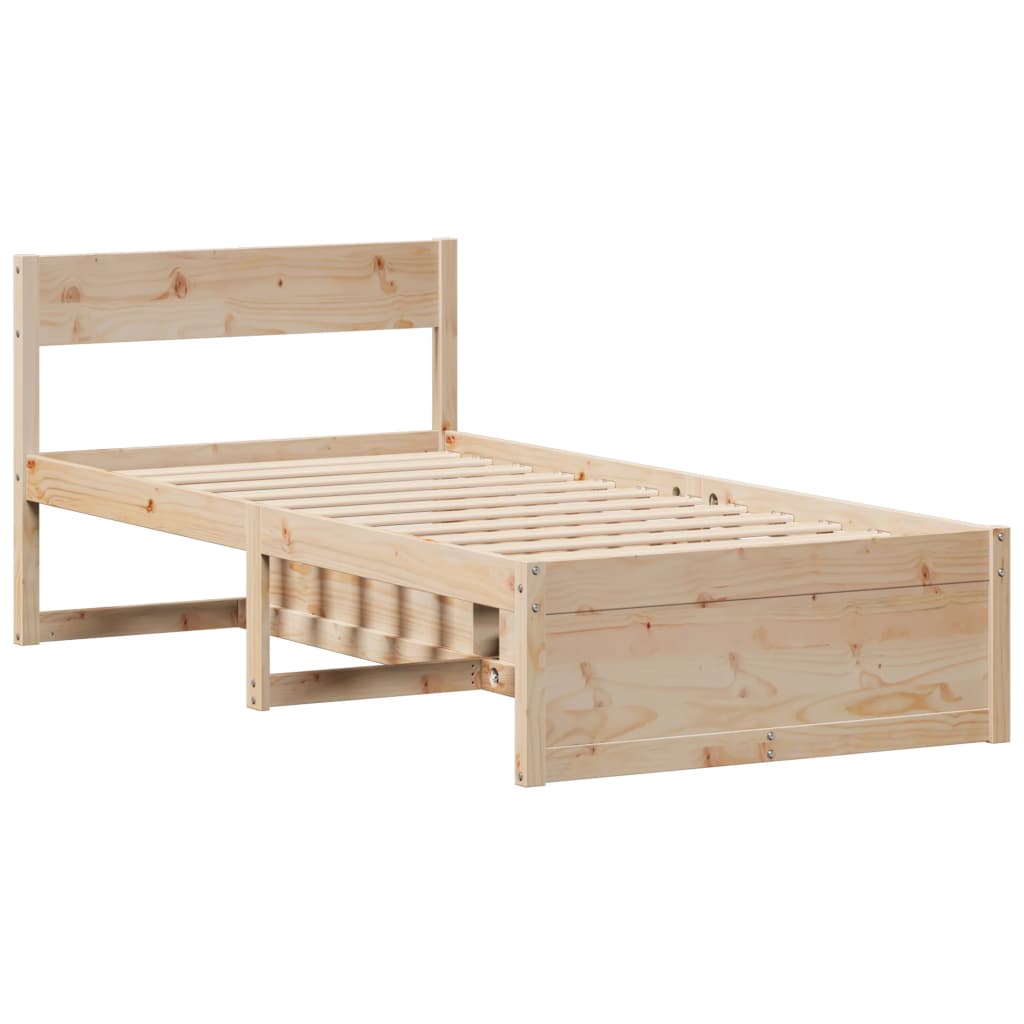 tömör fenyőfa ágy matrac nélkül 90 x 200 cm