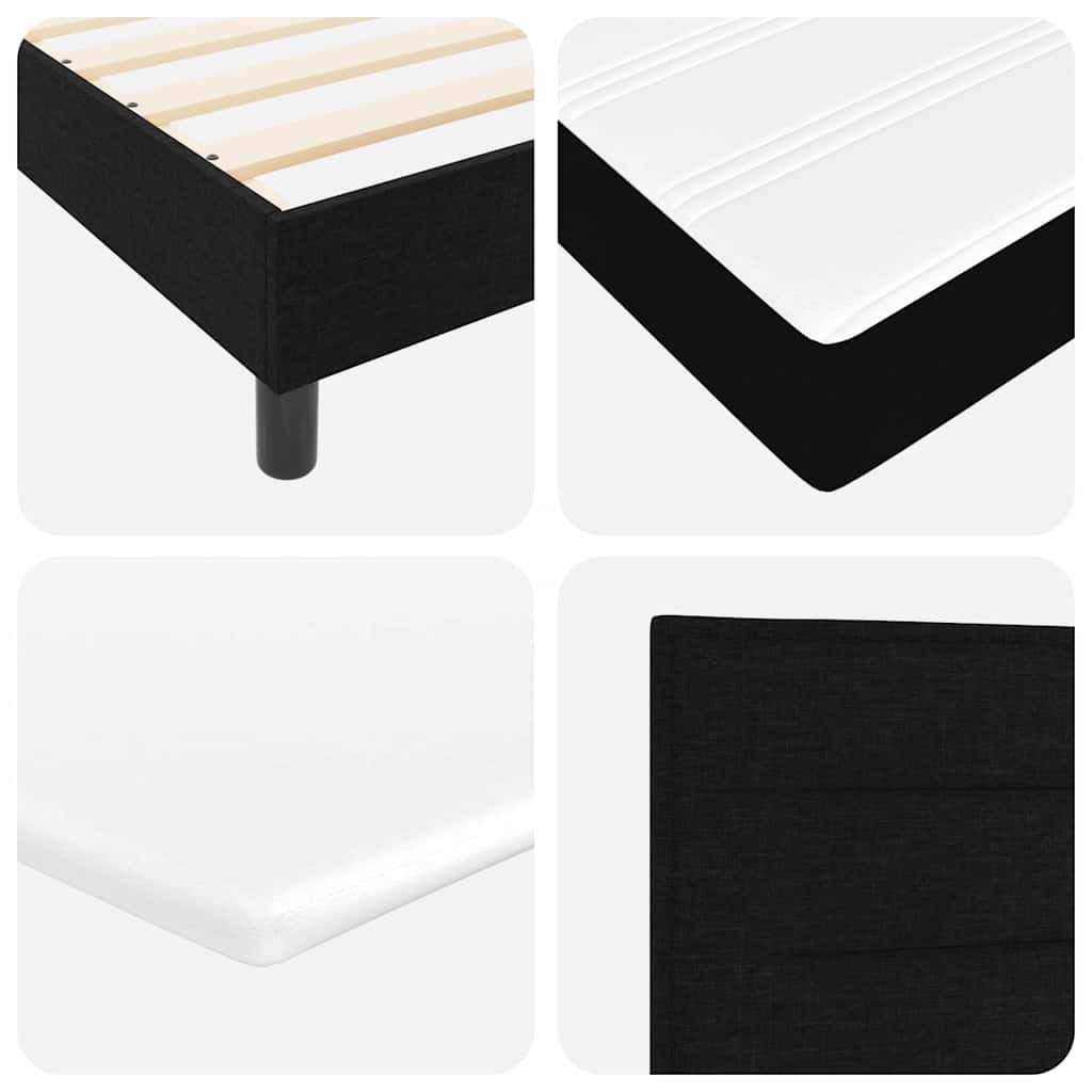 Boxspring ágy matraccal matracmal Fekete 80 x 200 cm szövet