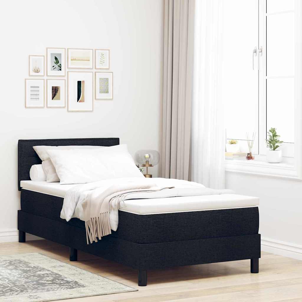 Boxspring ágy matraccal matracmal Fekete 80 x 200 cm szövet