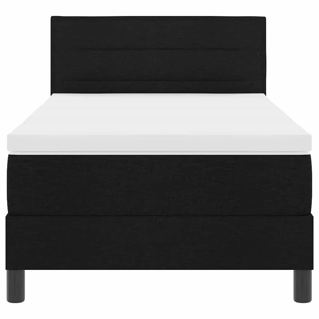 Boxspring ágy matraccal matracmal Fekete 80 x 200 cm szövet