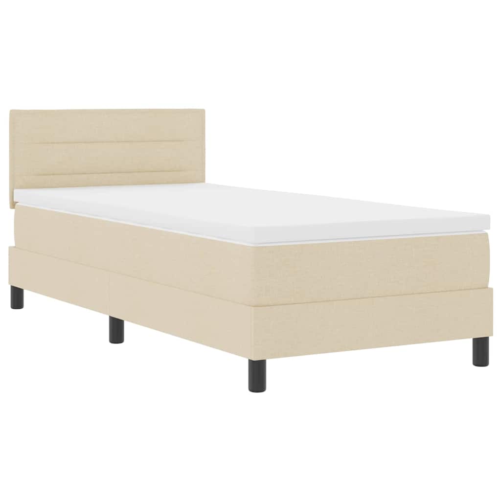 Boxspring ágy matraccal matracmal Krém 80 x 200 cm szövet