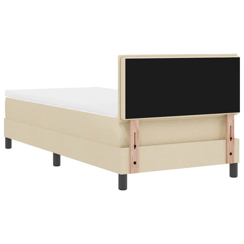Boxspring ágy matraccal matracmal Krém 80 x 200 cm szövet