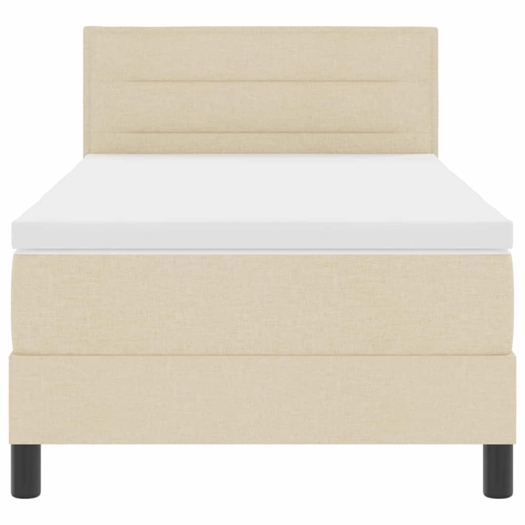 Boxspring ágy matraccal matracmal Krém 80 x 200 cm szövet