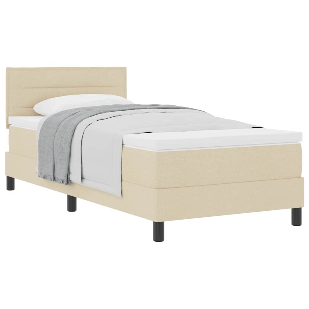 Boxspring ágy matraccal matracmal Krém 80 x 200 cm szövet