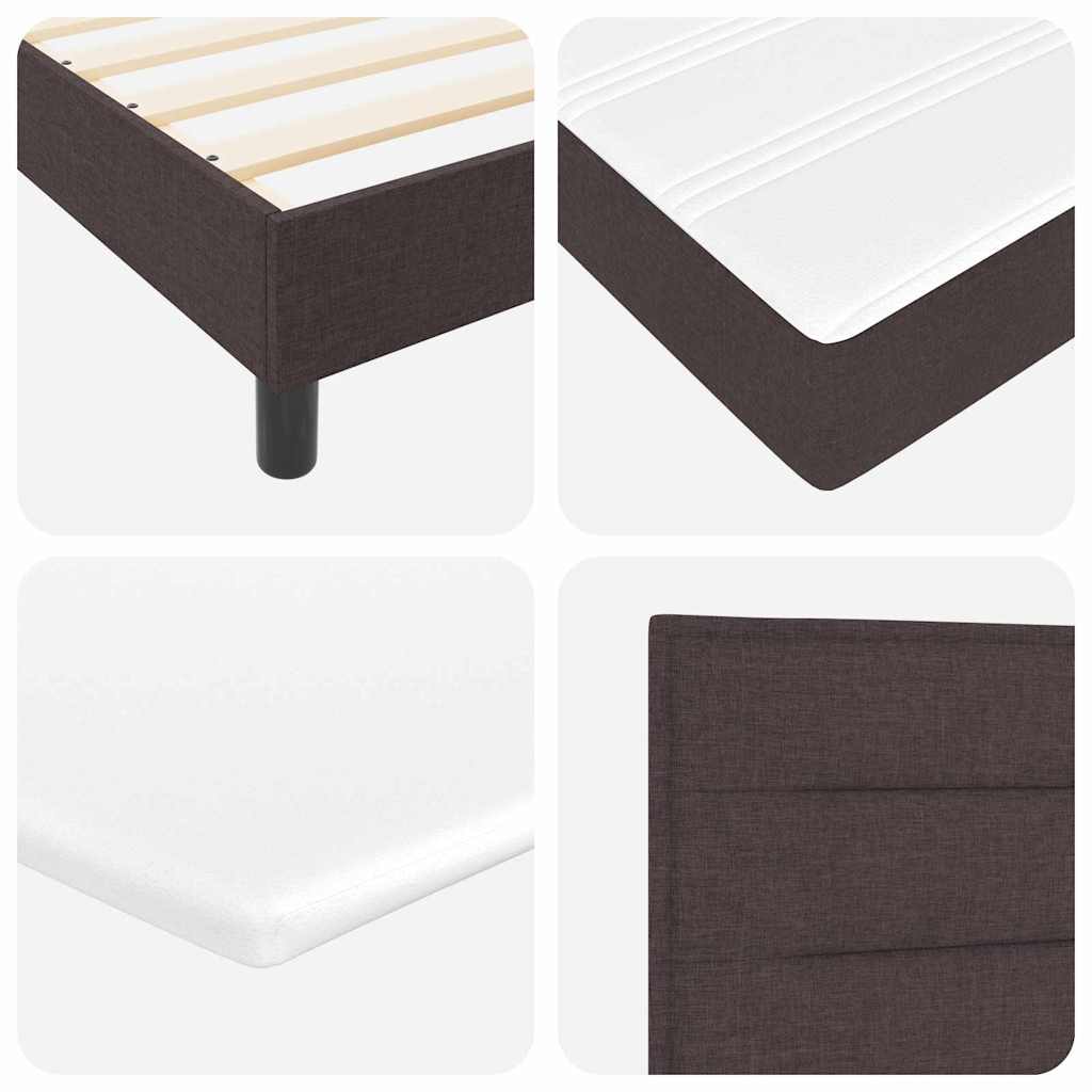 Boxspring ágy matraccal Sötét Barna 90 x 190 cm szövet