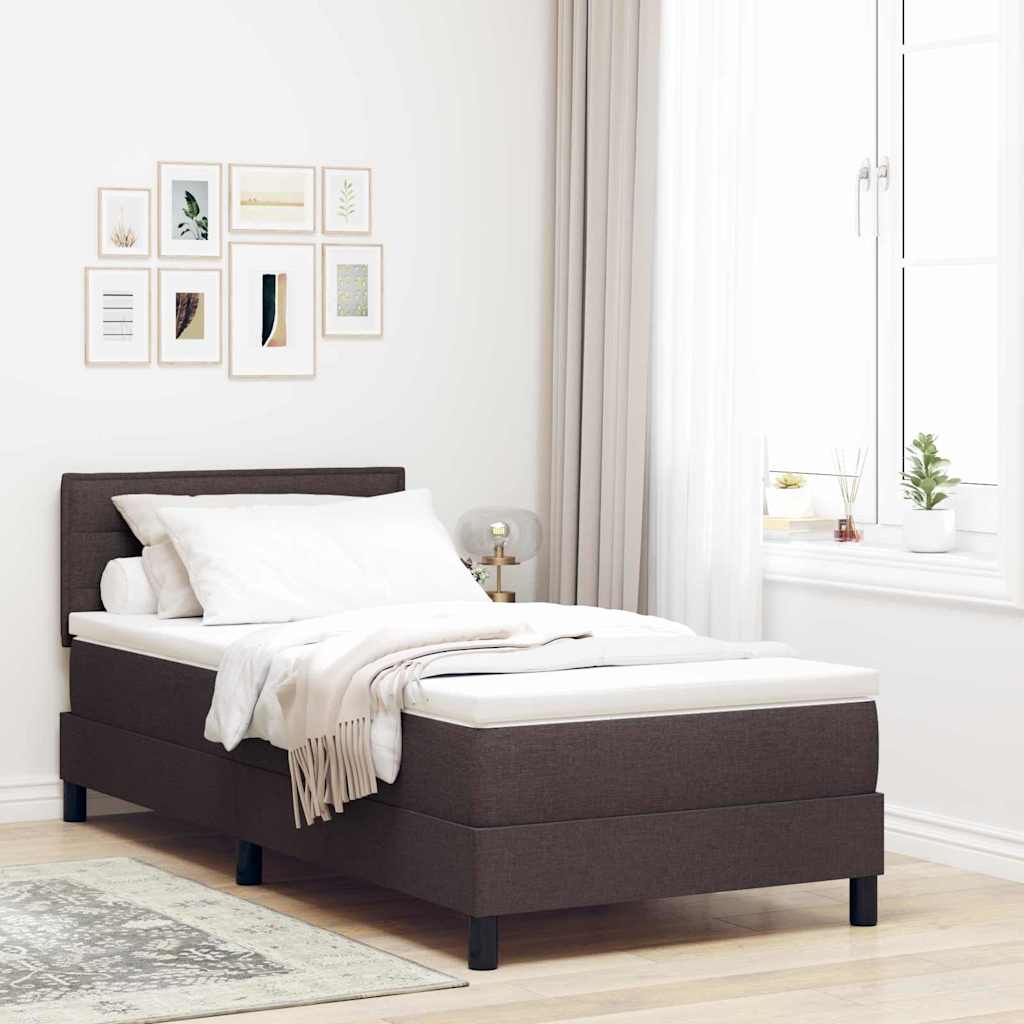 Boxspring ágy matraccal Sötét Barna 90 x 190 cm szövet