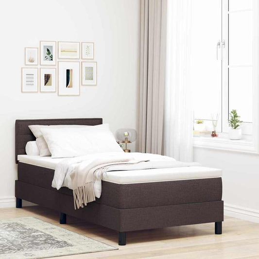 Boxspring ágy matraccal Sötét Barna 90 x 190 cm szövet
