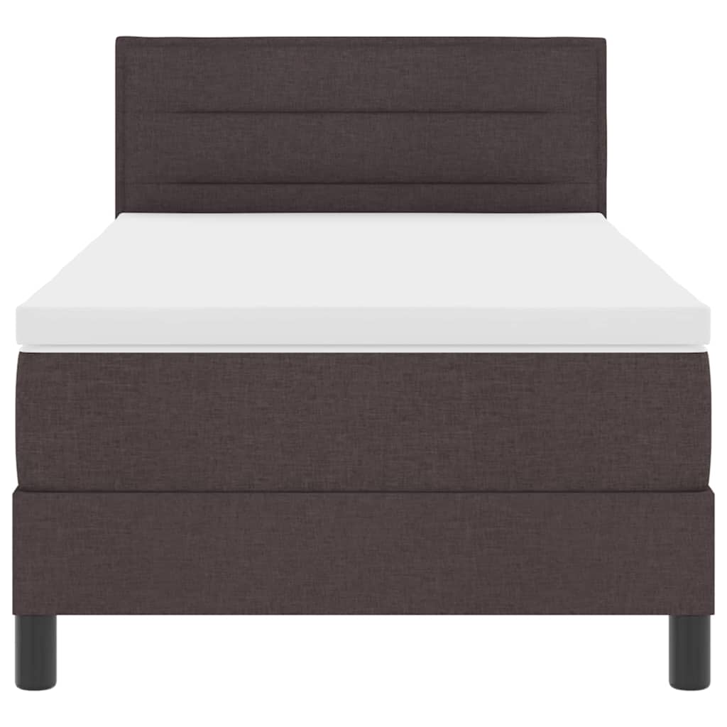 Boxspring ágy matraccal Sötét Barna 90 x 190 cm szövet