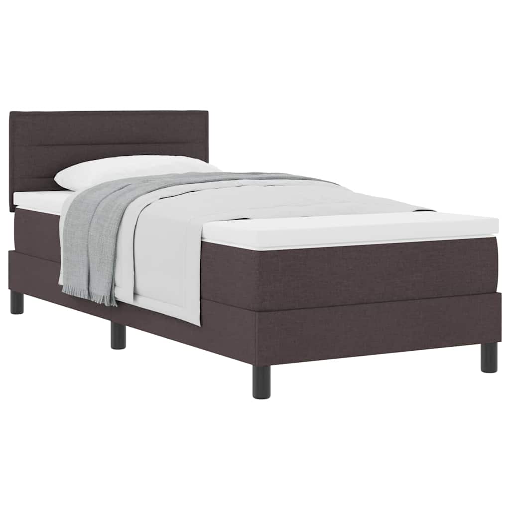 Boxspring ágy matraccal Sötét Barna 90 x 190 cm szövet