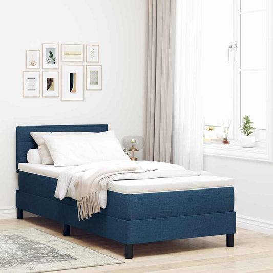 Boxspring ágy matraccal matracmal Kék 90 x 190 cm szövet