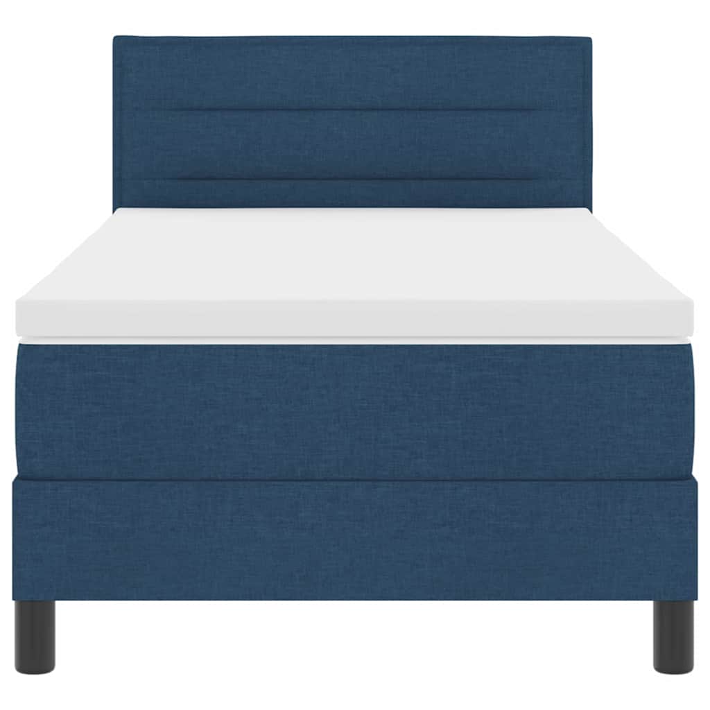 Boxspring ágy matraccal matracmal Kék 90 x 190 cm szövet