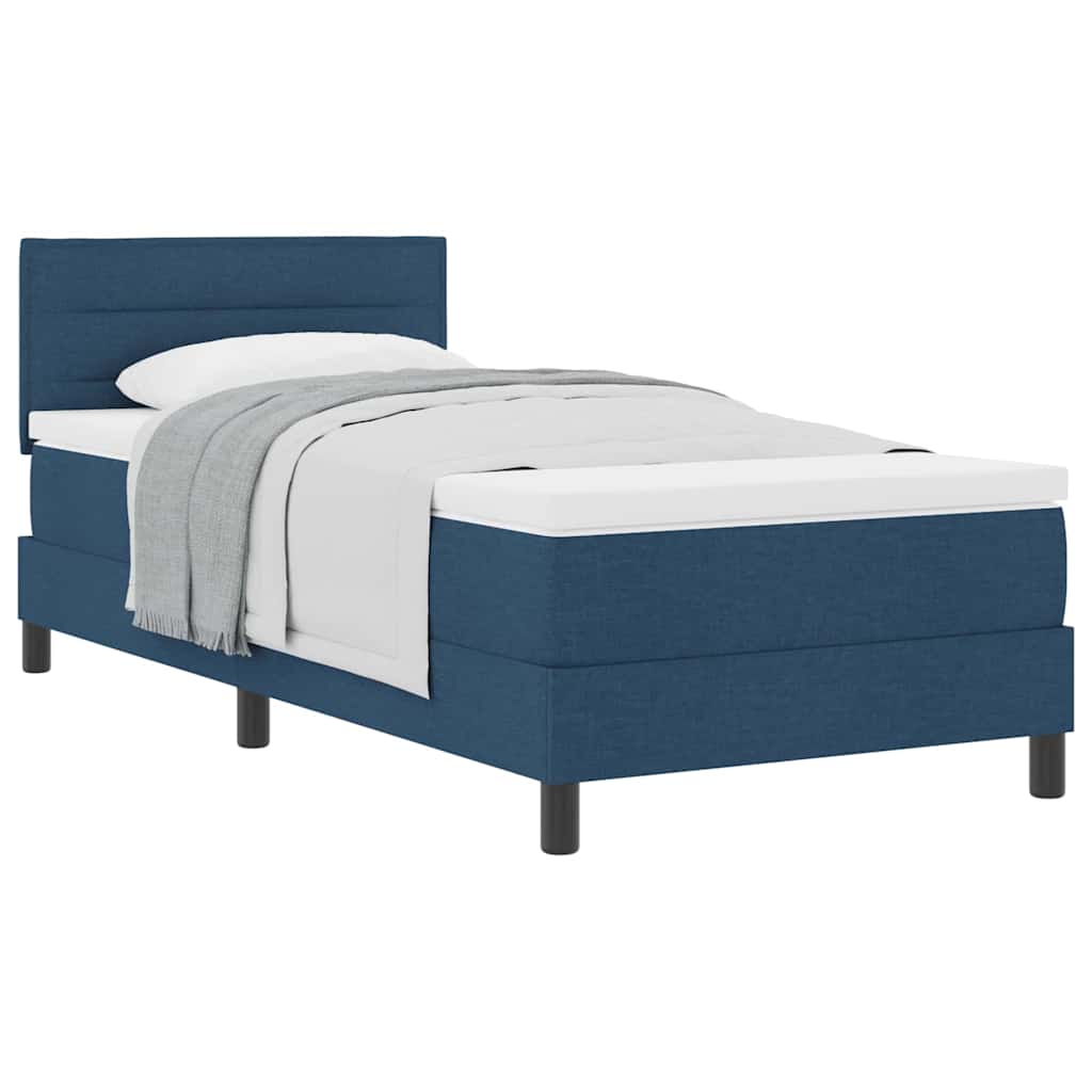Boxspring ágy matraccal matracmal Kék 90 x 190 cm szövet