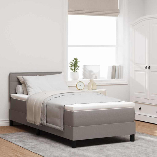 Boxspring ágy matraccal matracmal Tópszínű 100 x 200 cm szövet