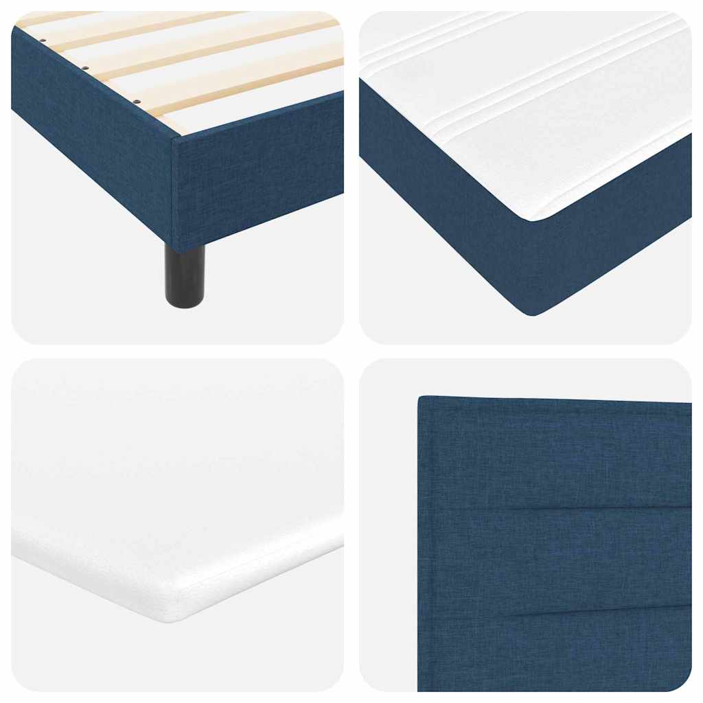Boxspring ágy matraccal matracmal Kék 120 x 190 cm szövet